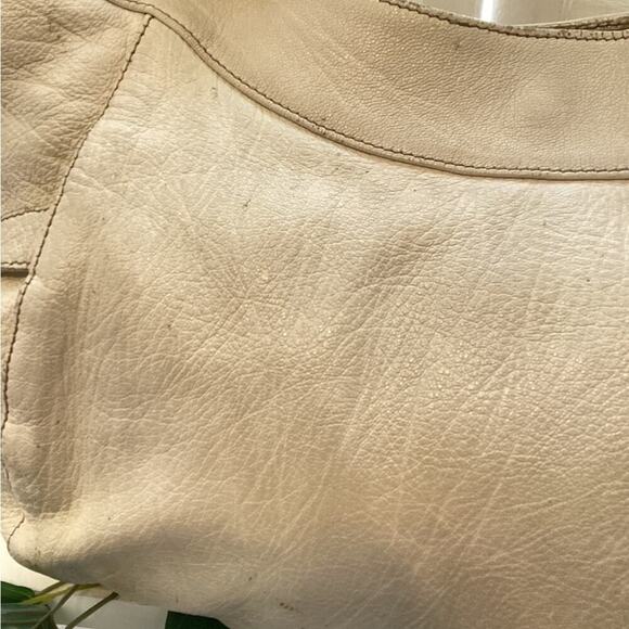 FURLA CREAM LEATHER SNAP CLOSURE SHOULDER BAG - Picture 6 of 12